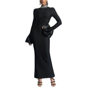 Amina Glam Womens Maxi Dress